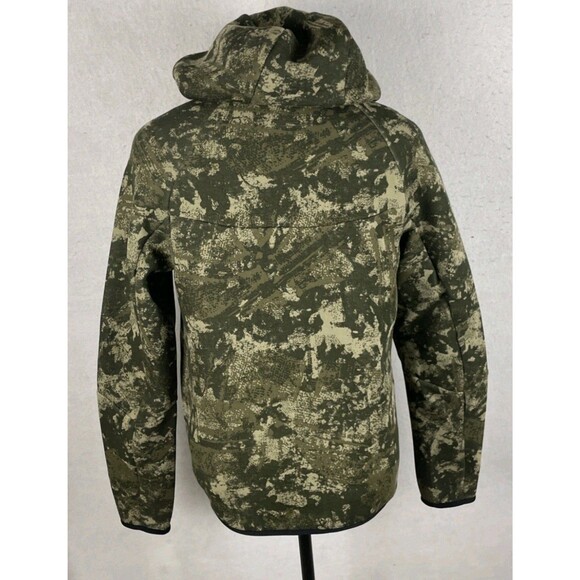 Nike Tech Windrunner Fleece Men’s Full-Zip Hoodie SMALL Olive HV5055-276 Camo - Picture 7 of 9